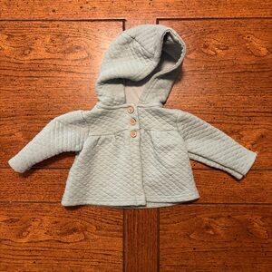 Quilted Baby Girl Jacket with Hood, 3-6 months, Sage Type Color